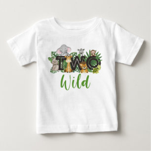 Wild ein 2. Geburtstag Safari Party Kleinkind Baby T-shirt