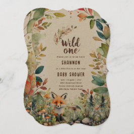 Wild ein Baby Woodland Tiere rustikal Einladung