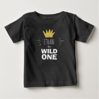 Wild ein erster Geburtstag Crown Black Gold T - Sh