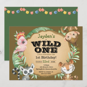 Wild ein exotisches Tier zum Geburtstag einladen Karte