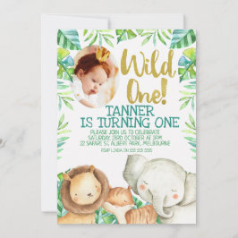 Wild ein Foto Geburtstag Einladung Safari