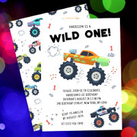 Wild ein Geburtstag moderne Kinder Monster Autos