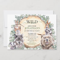 Wild ein Geburtstag Waldbaum Tier Party