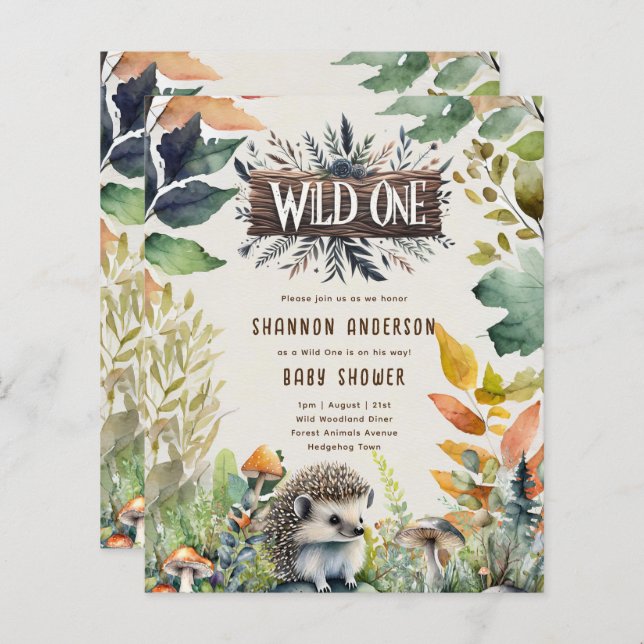 Wild ein Igel Baby Woodland Animals (Vorne/Hinten)