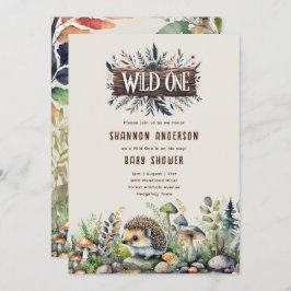 Wild ein Igel Baby Woodland Animals Einladung