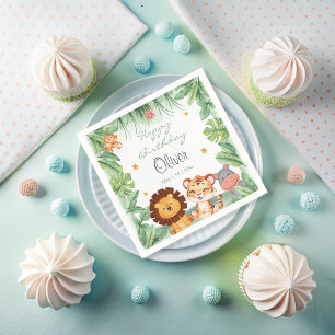Wild ein Jungle Tiere Tropical Boy Geburtstag Serviette