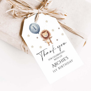 Wild ein Löwe mit Ballon zum ersten Geburtstag Geschenkanhänger