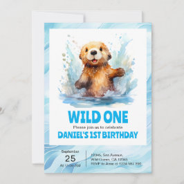 Wild ein Niedliches Baby Sea Otter in Wasser 1. Ge Einladung