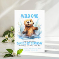 Wild ein Niedliches Baby Sea Otter in Wasser 1. Ge