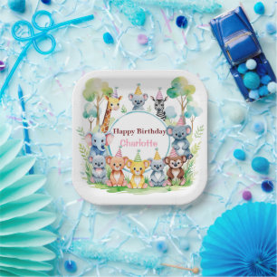 Wild ein Niedliches Jungtierkind zum Geburtstag Pappteller