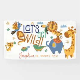 Wild-ein-Safari-Tiere Kindergeburtstag Party Banner