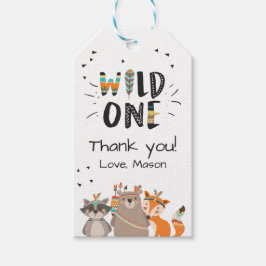 Wild ein Stamm Woodland Tiere Gefallen Tags Junge Geschenkanhänger