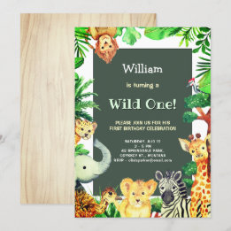 Wild ein tropischer Regenwald Whimsical Geburtstag Einladung