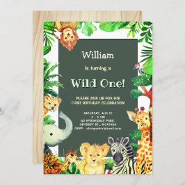 Wild ein tropischer Regenwald Whimsical Geburtstag Einladung