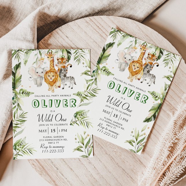 Wild eine Safari Geburtstagseinladung Einladung (Von Creator hochgeladen)