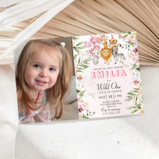 Wild eine Safari Geburtstagseinladung mit Foto Einladung