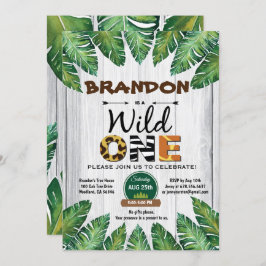 Wild Einladung zum Geburtstag. Junge Dschungel