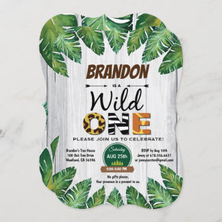 Wild Einladung zum Geburtstag. Junge Dschungel
