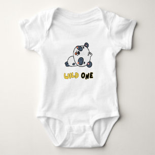 Wild eins mit einer Panda-Drehung - Erstes Geburts Baby Strampler
