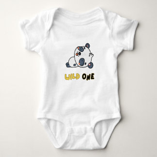 Wild eins mit einer Panda-Drehung - Erstes Geburts Baby Strampler