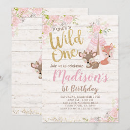 Wild eins, Woodland, Stamm Einladung