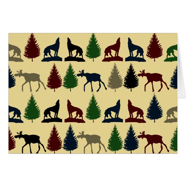 Wild Elche Wolf Wilderness Mountain Kabine Rustika (Vorderseite (Horizontal))