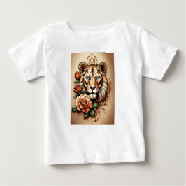 Wild Elegance: Lioness & Rose Tattoo-Inspiriert T- Baby T-shirt