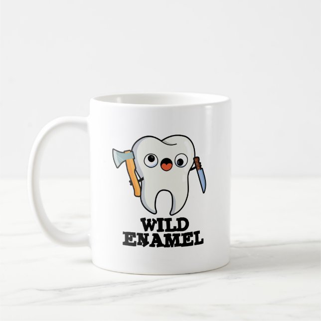 Wild Enamel Funny Wild Animal Tooth Puff Kaffeetasse (Links)