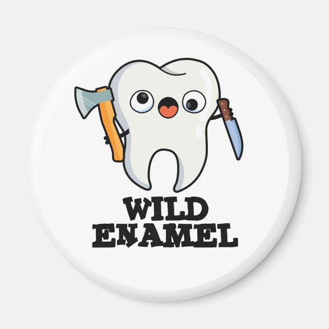Wild Enamel Funny Wild Animal Tooth Puff Magnet (Vorne)