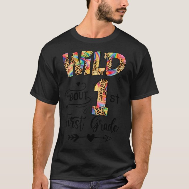 Wild etwa 1. Klasse Leopard zurück zur Schule Teac T-Shirt (Vorderseite)