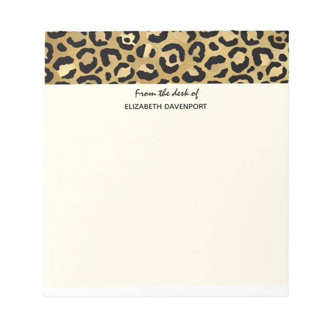 Wild & Exotic Leopard Print Pattern Border Notizblock (Vorderseite)
