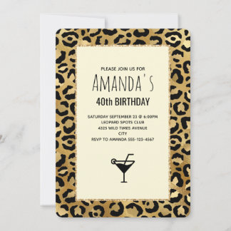 Wild & Exotic Leopard Print Pattern Geburtstag Einladung