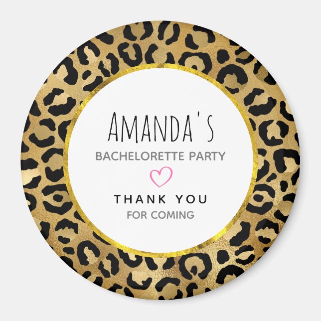 Wild & exotisch Leopard Druckmuster Bachelorette Magnet (Vorne)