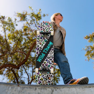Wild farbenfrohe Leopard Print D-Markenbezeichnung Skateboard