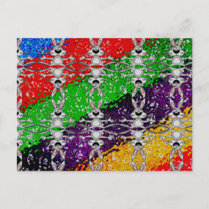 Wild farbiges Kaninchenmuster Postkarte