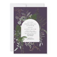 Wild Fern Greenery Lila Hochzeit Probe Dinner