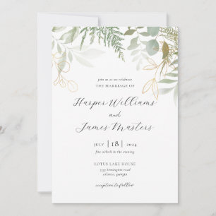 Wild Fern Greenery Wedding Einladung