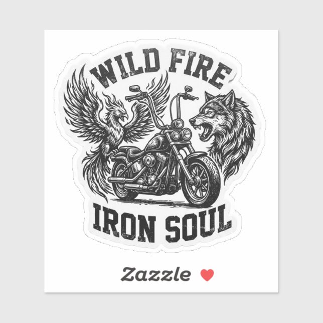Wild Fire Iron Soul Wolf Phoenix Aufkleber (Blatt)