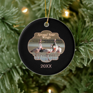 Wild Flamingos - Spread your Flüge and Fly Keramik Ornament