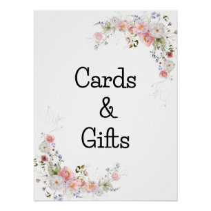 Wild Floral Bouquet Babydusche Poster