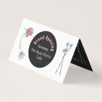 Wild floral Chalkboard Grand Opening Ceremony Card