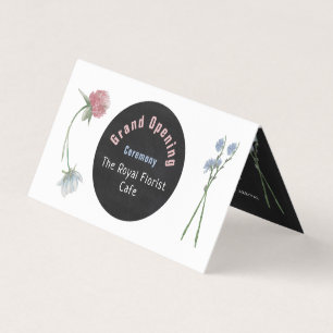 Wild floral Chalkboard Grand Opening Ceremony Card Visitenkarten