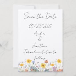 Wild floral Customisable Save the Date card Einladung