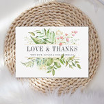 Wild floral Green Foliage Wedding Vielen Dank Dankeskarte<br><div class="desc">Eine elegante Dankeschön-Karte für Hochzeiten mit wildem grünem Blattwerk in Aquarell mit rosa Blume. Es ist ideal für Frühjahrshochzeiten,  Hochzeiten im Sommer,  Hochzeiten am Strand und ähnliche Veranstaltungen. Für eine erweiterte Anpassung dieses Designs,  klicken Sie bitte auf den Button "Anpassen" oben! Matching-Elemente sind ebenfalls verfügbar.</div>