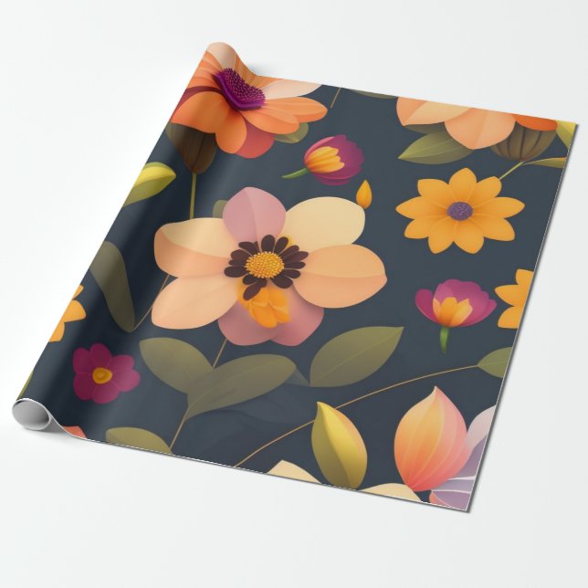 Wild floral Pattern Geschenkpapier (Ungerollt)