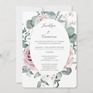 Wild floral Spanish Wedding Einladung