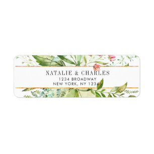 Wild florale Green Foliage Rücksendeadresse