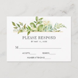 Wild florale grüne Foliage Wasserfarbeneihe RSVP Karte