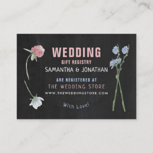 Wild florale Tafel, Gift Registry Card Begleitkarte