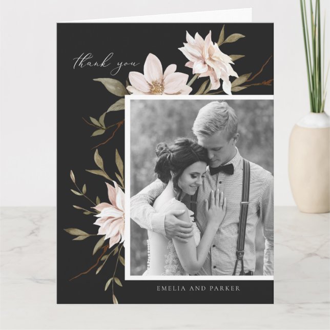 Wild Florals Danke-Card Dankeskarte (Vorderseite)